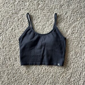 Black Joy Lab Waffle Print Cropped Athletic Tank